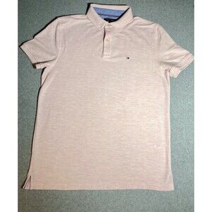 Men's Size Large Slim Fit Tommy Hilfiger Polo Shirt Pink Salmon